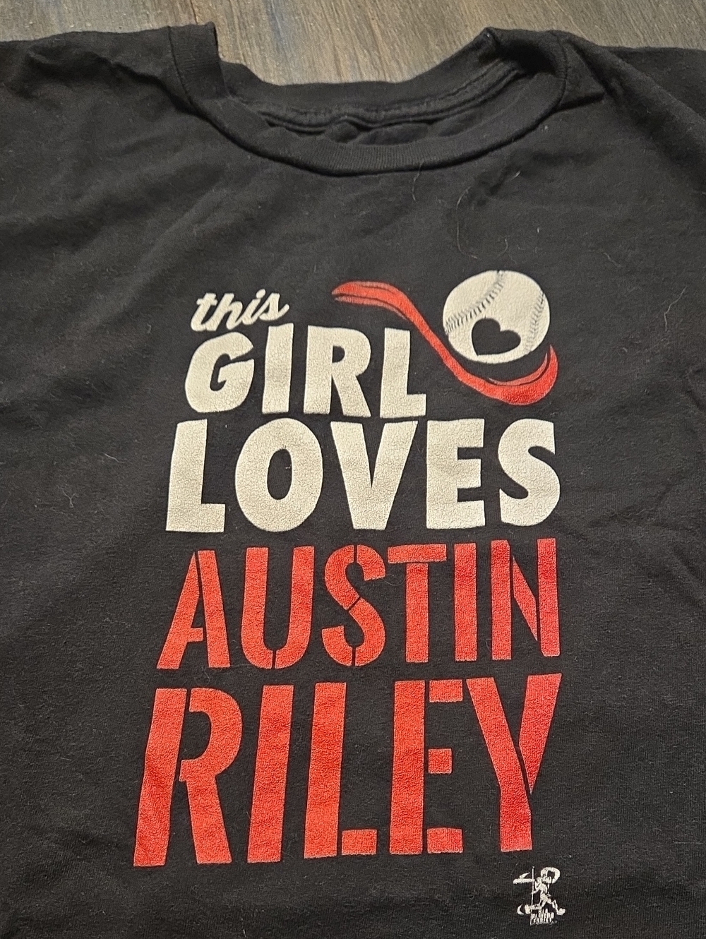 Braves Girls' Black 'This Girl Loves Austin Riley' Graphic Tee